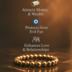 Jufu™ Golden Pyrite Money Magnet Bracelet with Certificate | Brings Money Attract Wealth & Success