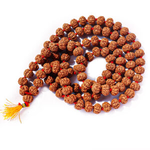 5 Mukhi Rudraksha Mala 108 Beads 5 Face Original Rudraksha Japa Mala 10mm Brown