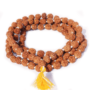 Natural Original 5 Mukhi Rudraksha Mala 108 Beads + 1 | 5 Face Japa Mala for Prayer (8 mm)