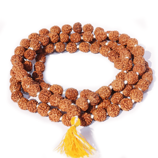 Natural Original 5 Mukhi Rudraksha Mala 108 Beads + 1 | 5 Face Japa Mala for Prayer (8 mm)